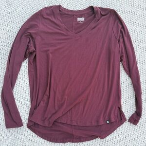 Alaskan Hardgear by Duluth Trading Co Burgundy Long Sleeve Women's Tee Size L
